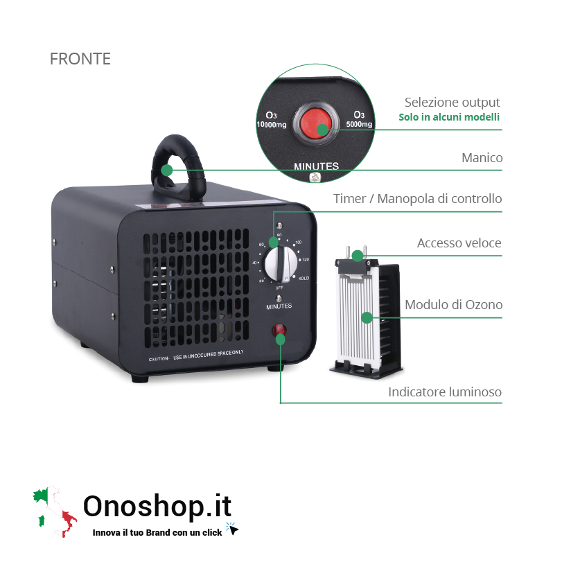 ONO - Generatore Ozono Portatile (5000mg/h)